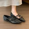 Pointed Sweet Princess Bow Shallow Mouth Inner Height Increase Red Mary Jane Shoes Celebrity Temperament Banquet Women's Shoes
