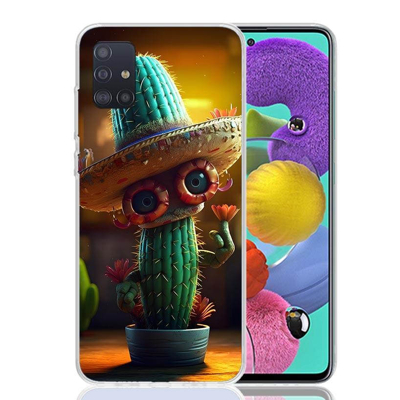 Cartoon Plant Cactus Phone Case for Samsung Galaxy A52 A51 A50S A12 A22 A32 A72 A10S A30S A31 A71 Note 20 Ultra 10 Plus S10 Gala
