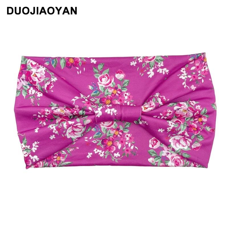 Knot Headband, Color Blocked Pattern Printed Sports Headband, Fashionable Polka Dot Wide Edge Elastic Headband