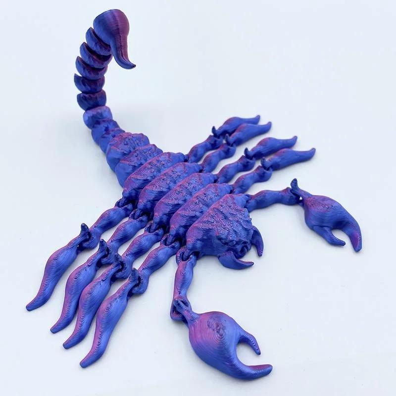 Non-Toxic 3D Printing Scorpion Simulation Animal Model Toy Joint Movable Scorpion Ornament Children'S Toy Gift Fish Tank Landscaping Craft