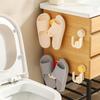Bathroom Slippers Holder - Suction Cup Type, Hole-free Mounting, Wall-mounted Drip Tray Holder, Hook for Storage Rack