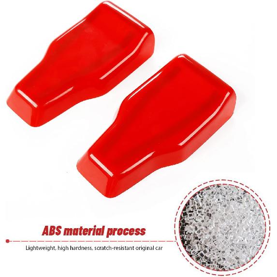 RT-TCZ Tail Door Window Hinge Trim Cover & Rear Rain Wiper Nozzle Decoration Kits Accessories for 2018-2022 Jeep Wrangler JL JLU (Red)