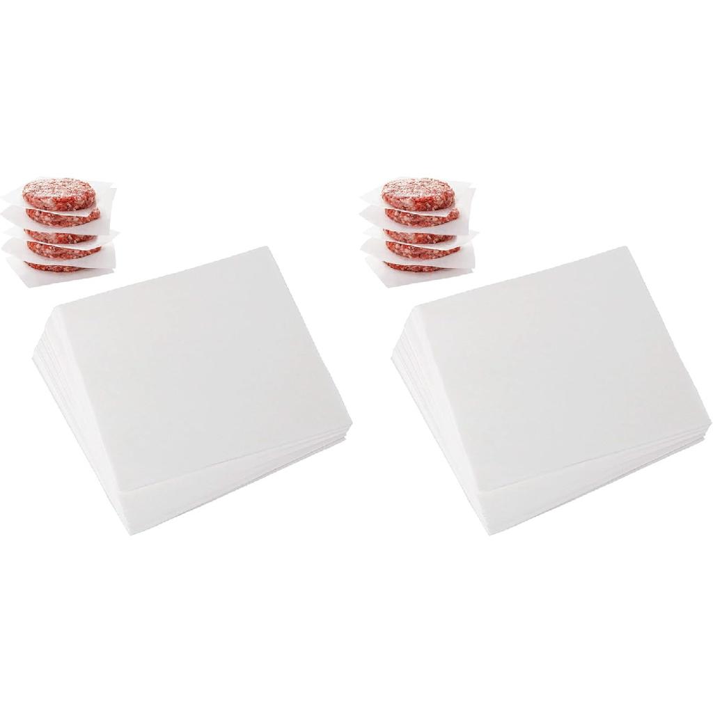 Square Patty Paper 4x4 Inch, Set of 300, Non Stick Patty Paper Sheets for Burger Press, Patty Serperate and Cake Baking,Freezing and Caramel Candy