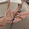 Heart Bow Choker Ribbon Jewelry Gift Trend Pendant Necklace  Women