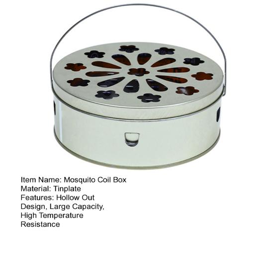 Mosquito Coil Box Hangable Leaky Lid Stainless Handle Design Open Flame Proof Fly Repellent Large Capacity Anti-scalding Incense Household Supplies