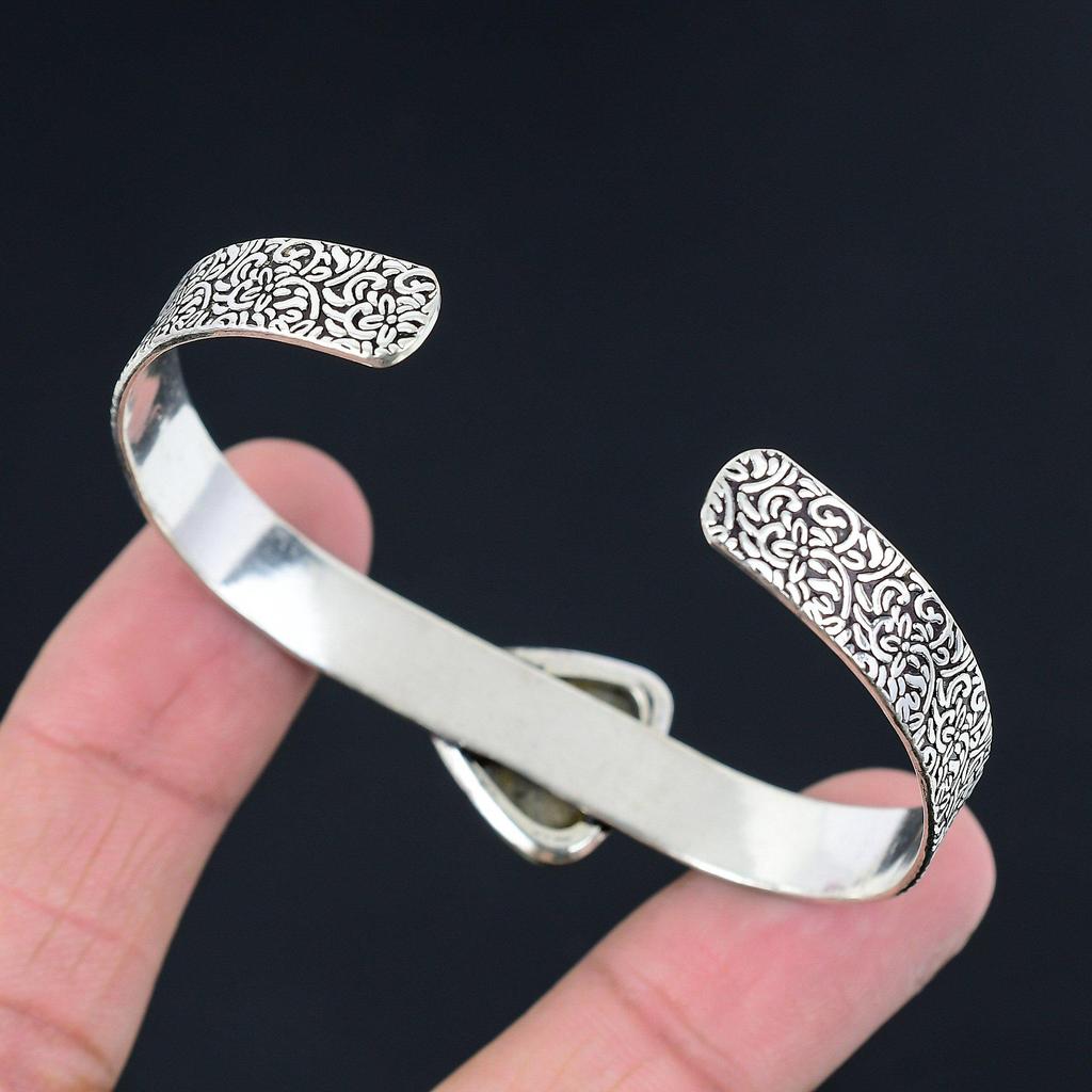 Daughters Day Sale 925 Sterling Silver Bumble Bee Jasper Stone Bangle Jewelry