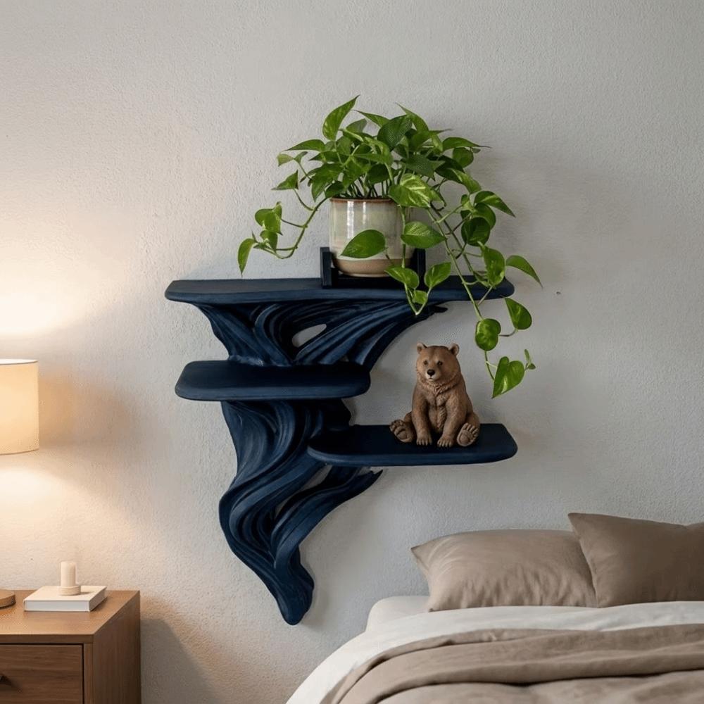 Stable Three Tier Wall Rack Irregular Shape Wall Storage Rack Collectibles Display