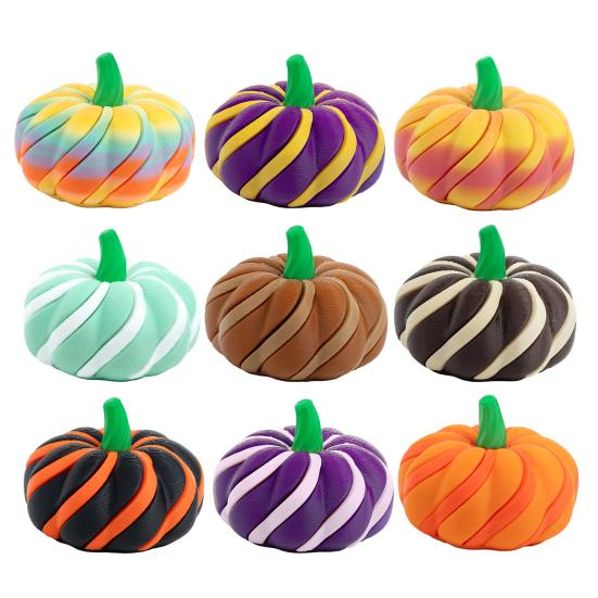 Pumpkin Spinner Decompression Toy 3D Printed Stress Relief And Anxiety Reduction Fidget Toy Smooth Spin And Stretch Sensory Toy for Office