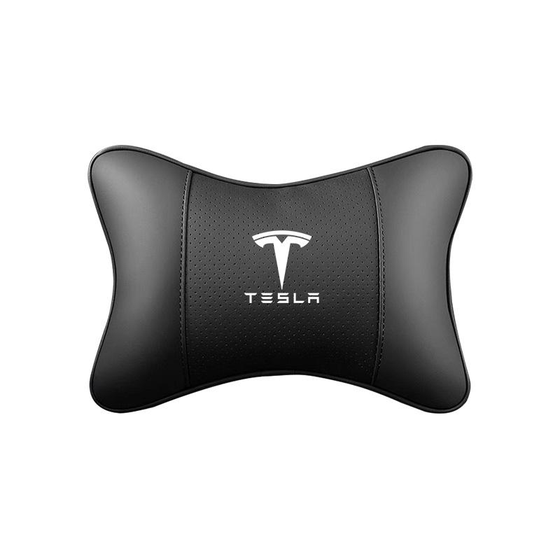 Car Leather Seat Headrest Neck Pillow Head Cushioning Accessories For Tesla Model 3 Model S Model X Model Y Cybertruck Roadster