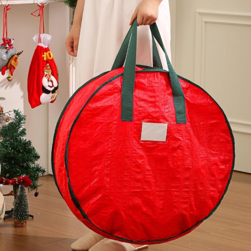 Reusable Christmas Decoration Storage Bag Tear Resistant Fabric With Clear View Panel For Seasonal Accessories