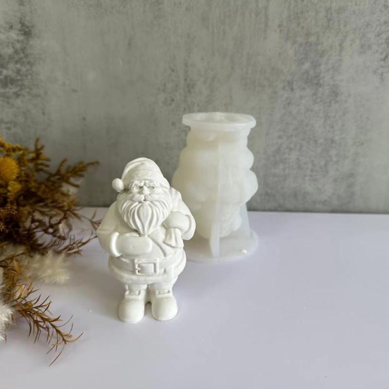 Santa Claus Silicone Molds Epoxy Resin Mold  Scented Candle Mold Christmas Ornament Making Tool for Making Crafts