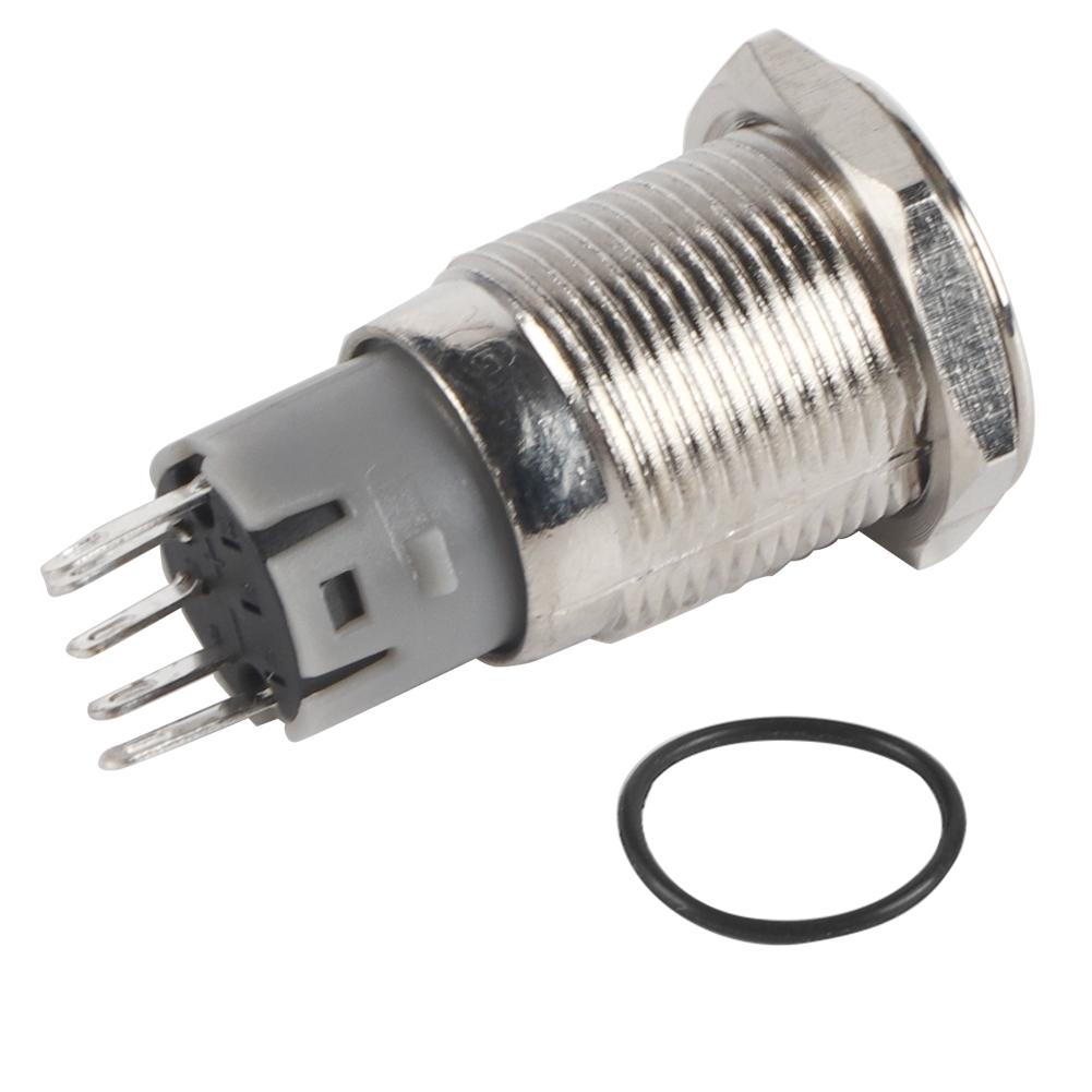1 piece 16mm 1NO 1NC Connection 12V Metal LED Toggle Switch Latching Push Button