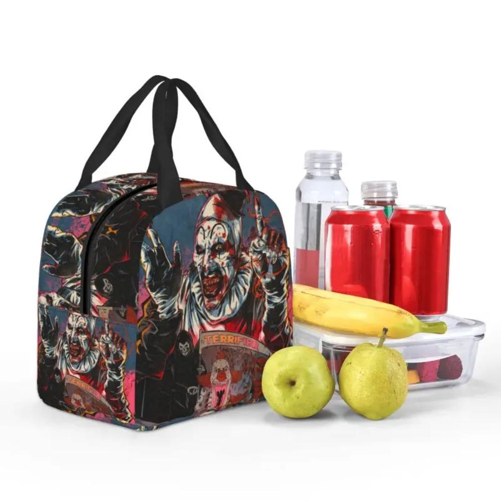 Custom Poster Of T-Terrifiers Halloween Resuable Lunch Boxes Women Leakproof Cooler Thermal Food Insulated Lunch Bag Office Work