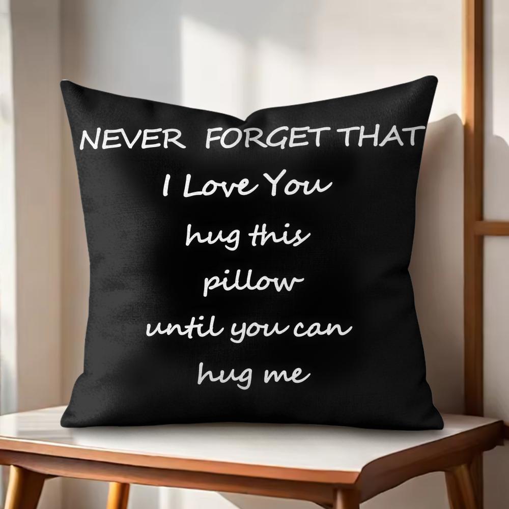 Funny Hug Me Cushion Cover Natural Linen Organic Fabric DoubleSided Printing Couch Pillow Covers Home Decor