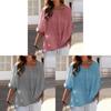 Cotton Linen V Neck Pullover Shirt With Loose Fit For Casual Office Wear