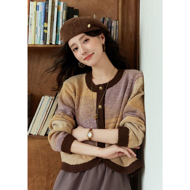 Mixiu Women s Retro Plaid Wool Blend Mid-length Skirt L