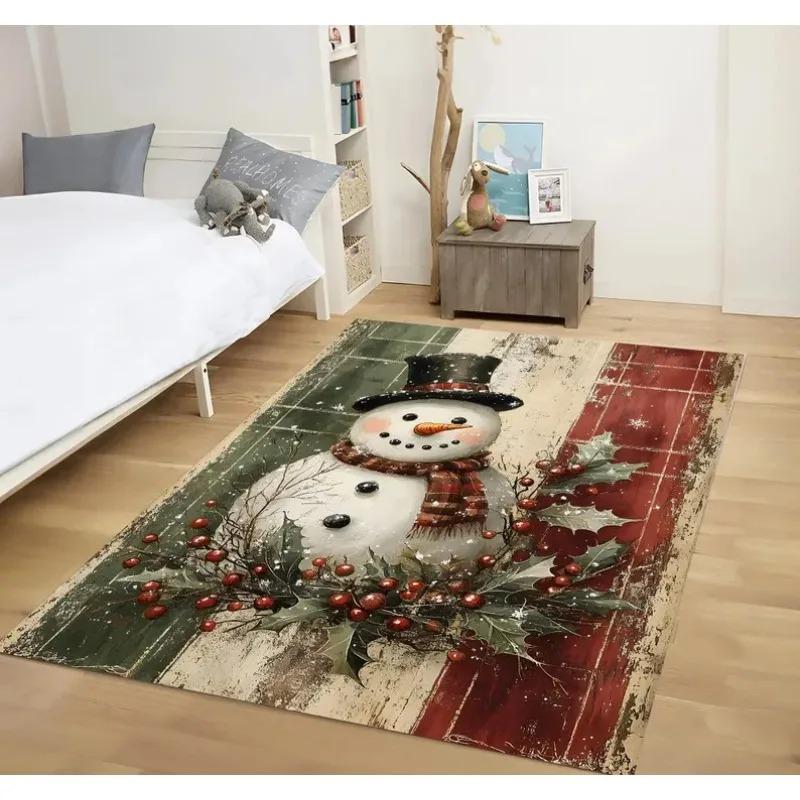Christmas Gnome Holiday Rug Festive Winter Decoration Rug, Home Decor Rug Xmas Rug Cozy Living Room Rug Seasonal Rugs Decor.