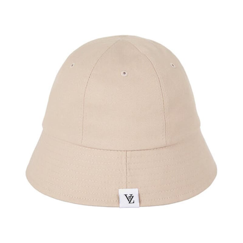 VARZAR Monogram Label Round Bucket Hat Beige