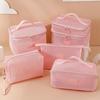Square Transparent Mesh Cosmetic Bag Lightweight Storage Toiletry Bag Casual Cosmetic Cases  Travel