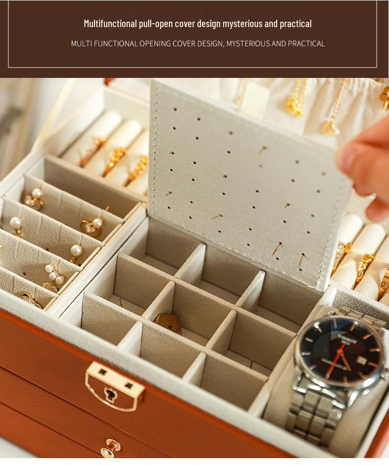 Locked Multi-Layer Jewelry Organizer: Anti-Oxidation Storage for Earrings, Necklaces, and Rings
