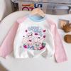 Girls Cotton Long Sleeve T Shirt Cartoon Print Raglan Top Spring Autumn Kids Baby Casual Base Layer Tee
