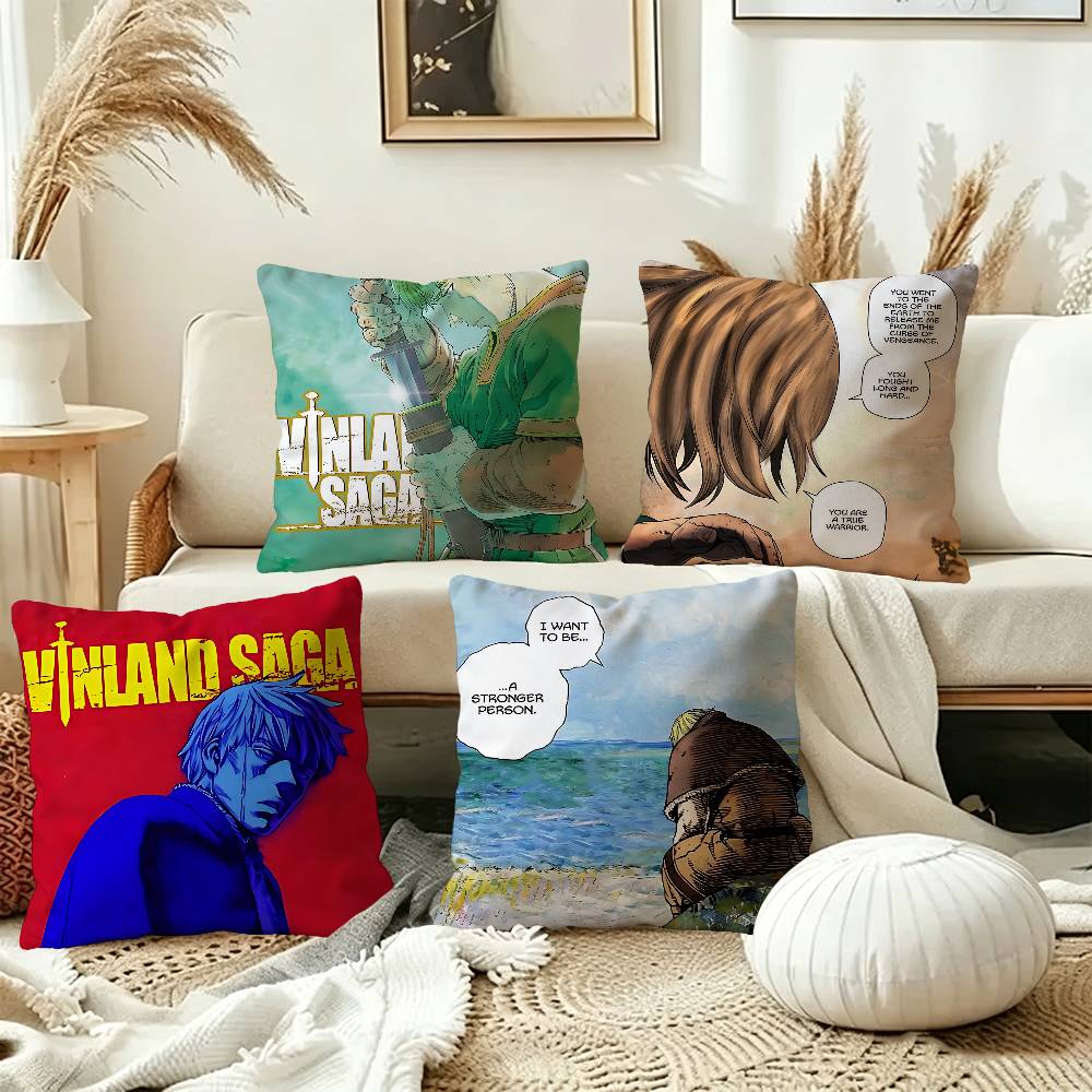 Japanese Manga VVinland Saga Cushion Cover Car Throw Pillow Case For Sofa Car Christmas Gift xcm xcm