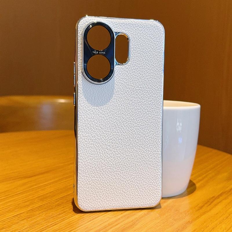 Dotek jako kůže Liči Pokovený Rám Všeobjímající Pouzdro na Objektiv Pro VIVO X200 FE X200 Ultra X200s X200 Pro mini X100 Kryt
