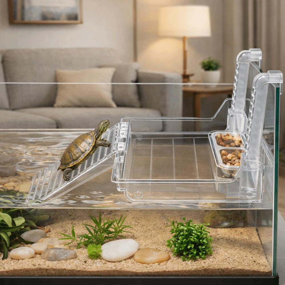 Climbing Ladder Reptile Basking Platform Hanging Turtle Resting Terrace  Tortoise Enclosures