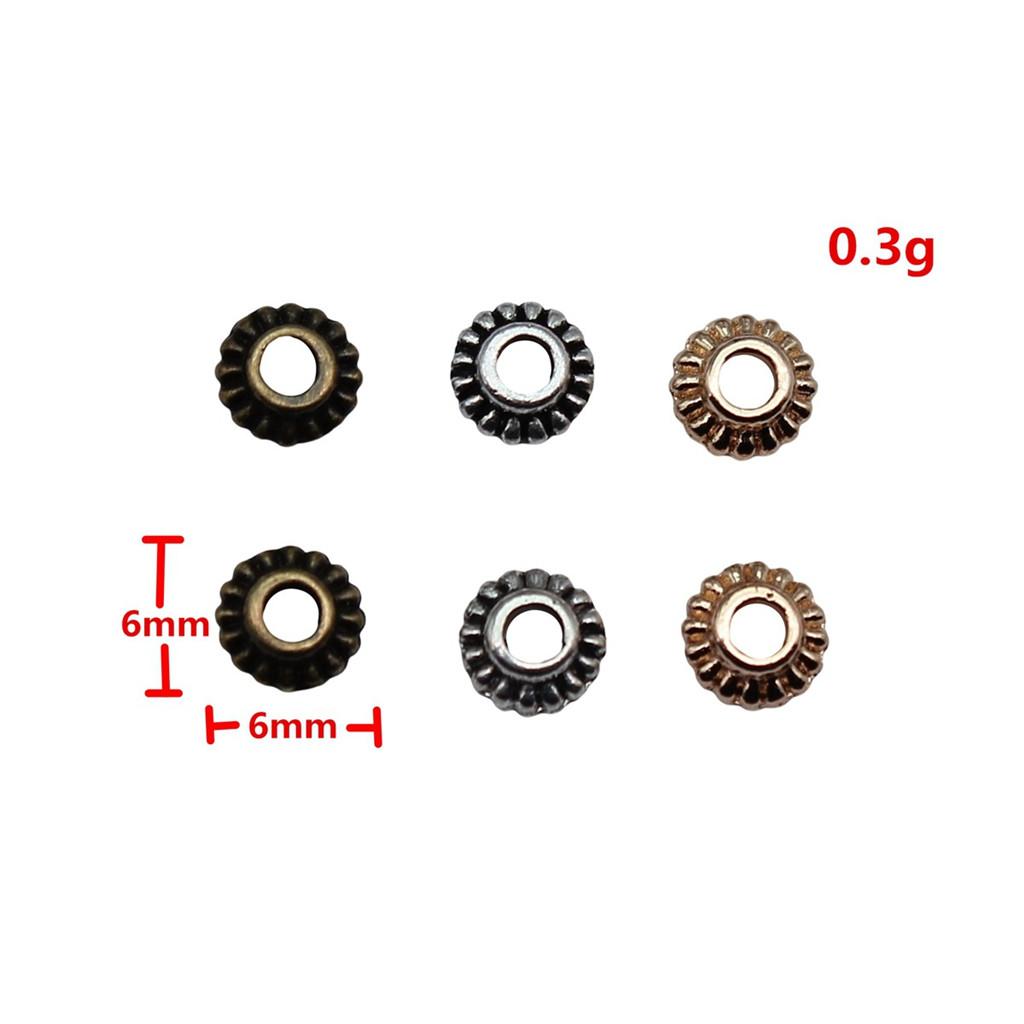 Multi Color Flower Edge Spacer Beads Metal Charms For Jewelry Making Accessories