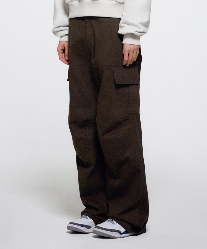 ERA Men Diagonal Cut Cargo Pants - Brown