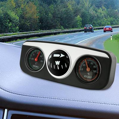Auto-Armaturenbrett-Kompasse, Kompass, Hygrometer, langlebiges Reisewerkzeug, 3-in-1-Fahrzeug-Thermometer