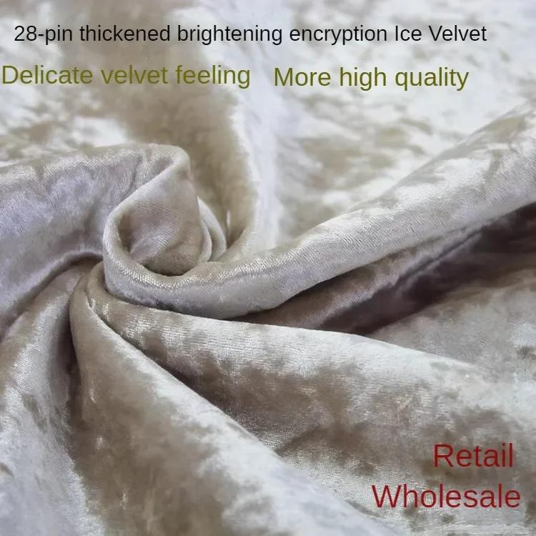 Verdickter Eisblumen-Samtstoff pro Meter für Polsterung, Vorhänge, Sofabezüge, DIY-Nähen, Veloursstoff, Weich, Schwarz, Grün, Rot