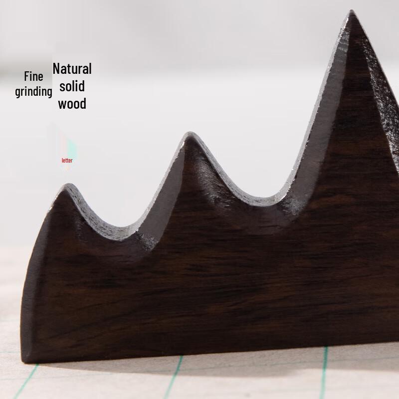 Wuzhishan Mountain Peak Wood Calligraphy Pen Rest & Brush Holder