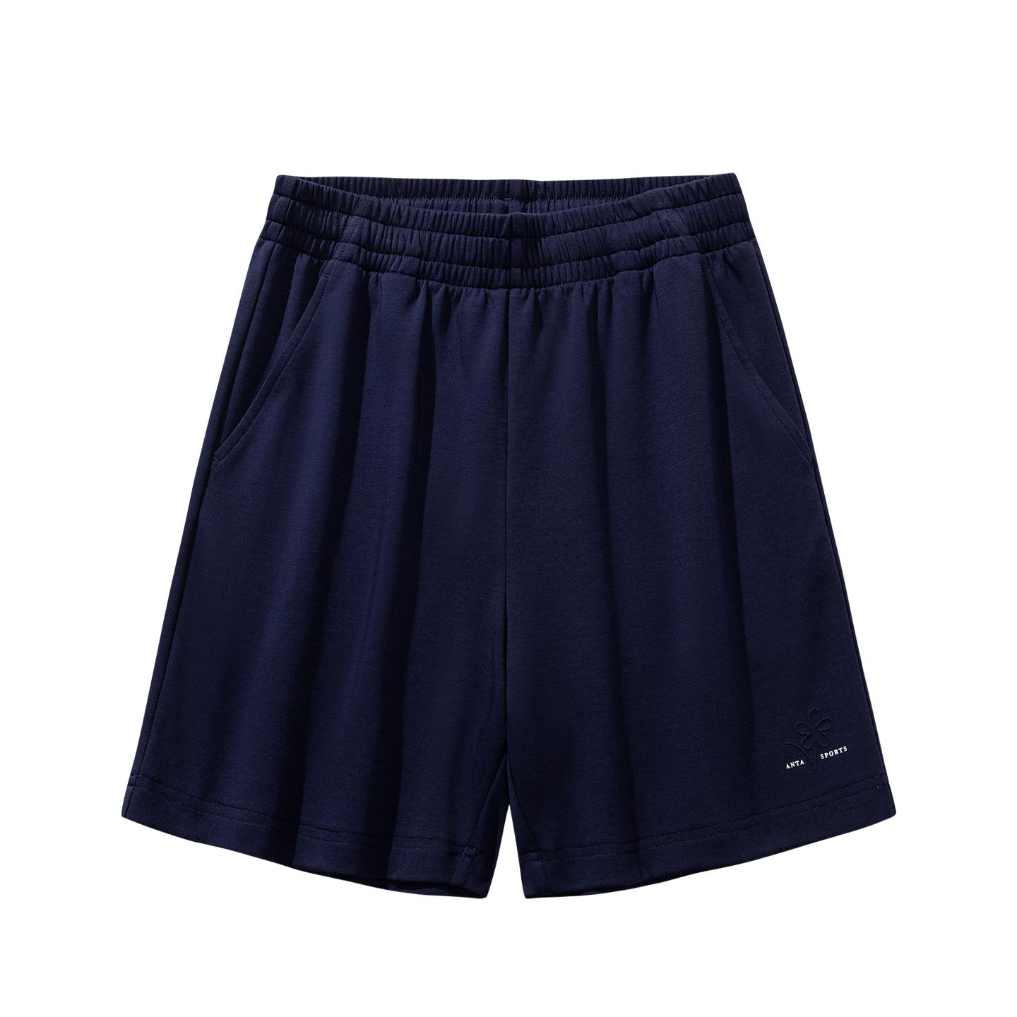 Anta Loose Knit Five-Point Shorts Women shorts Dark-Blue 962628302-3 XS