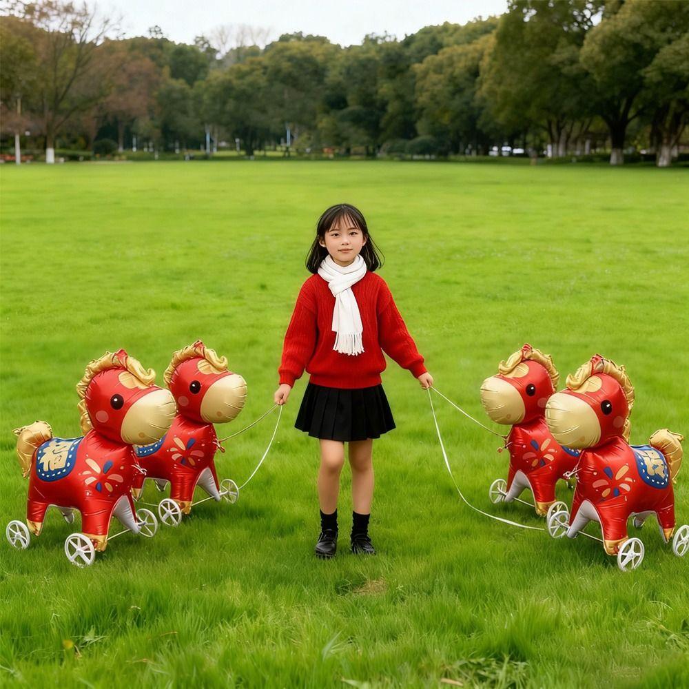 Multi Style 4D Balloons Cute Version Wheeled Pony Balloon  New Year Celebration