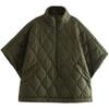 Western-style Women's Clothing; Fashionable Half-zip Cape Coat Stand Collar Warm Jacket Coat