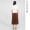 ELLASSAY Elegant Pleated A-line Midi Skirt