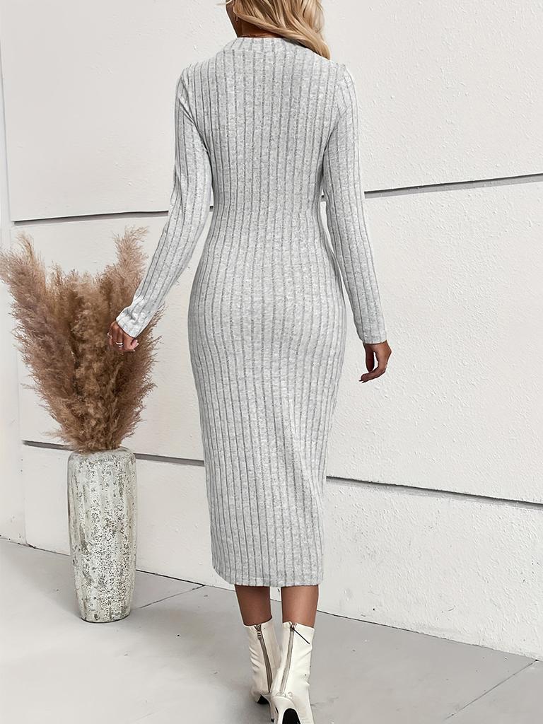 Spring/Autumn Knit Dress Long Sleeve Slim Fit Maxi Dress for Women