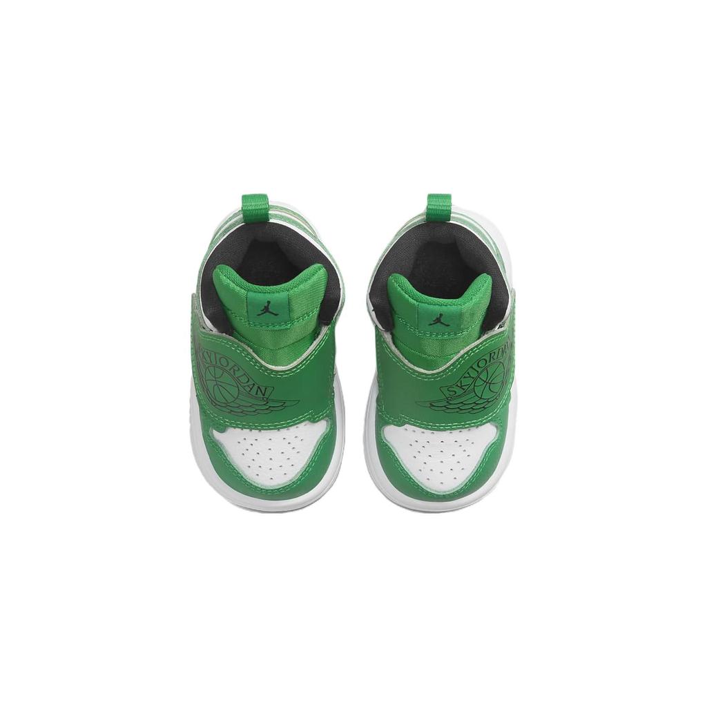 Air Jordan Sky Jordan 1 TD Lucky Green Babysneakers Svart Hvit BQ7196-301