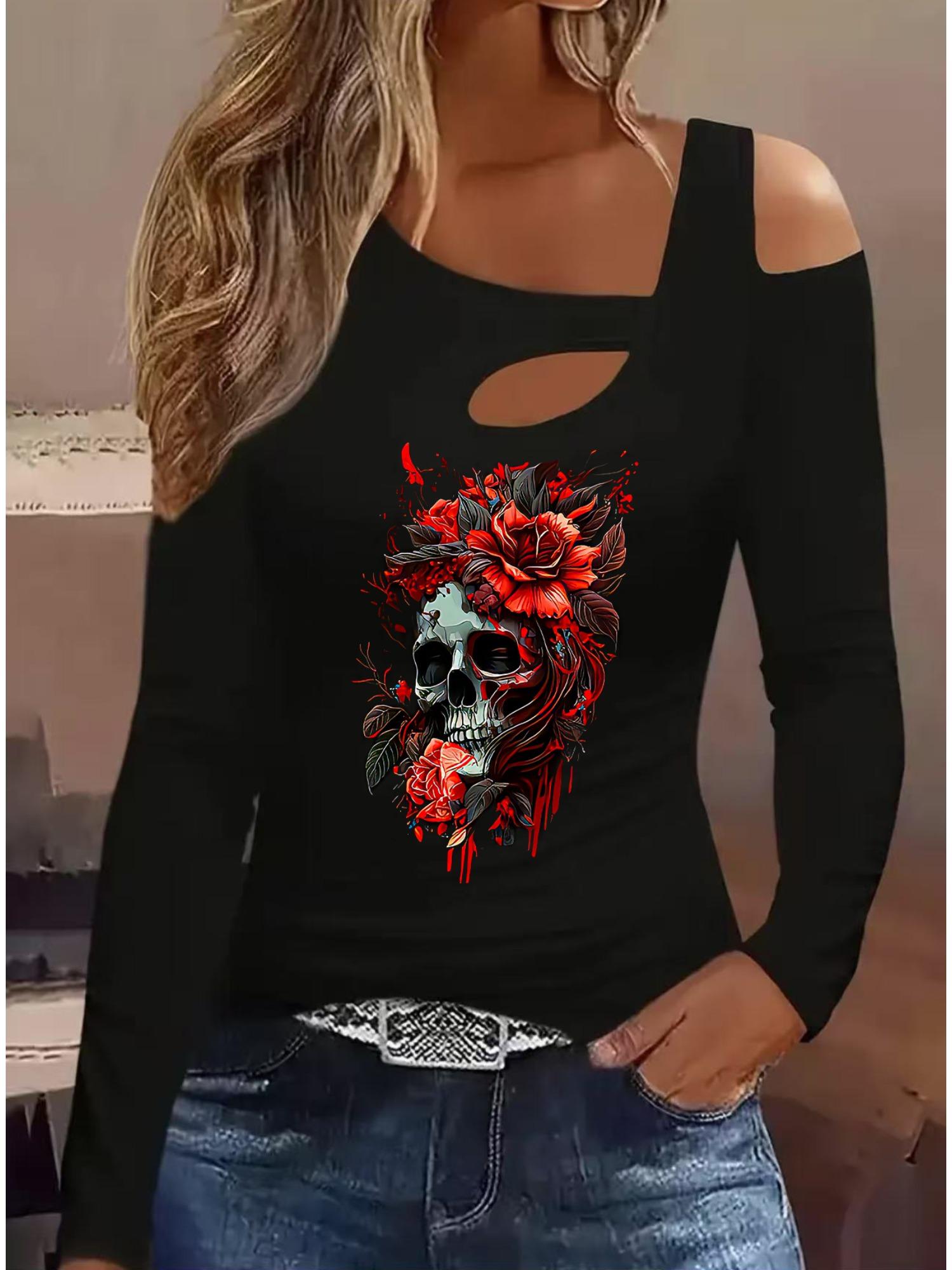 

Модные блузки с живописным принтом, футболки с длинным рукавом, повседневные топы-юбки XXL