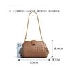New chain woven cloud bag cowhide shoulder armpit clutch bag clip bag genuine leather women's bag trendy fashion
