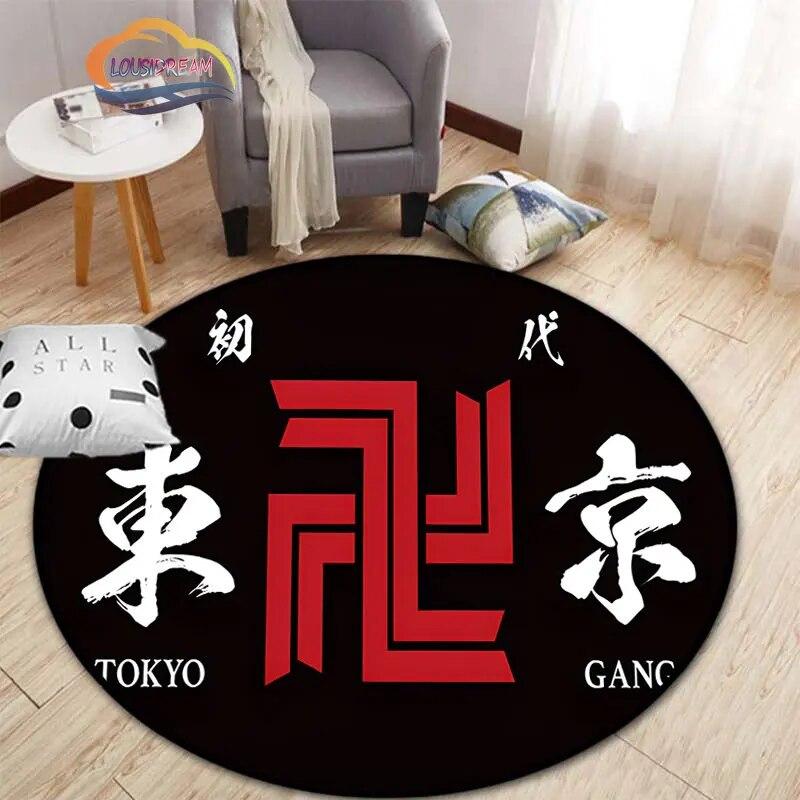 Anime Tokyo Revengers Kulatý koberec kreslený prostor Koberec do obývacího pokoje Kuchyně Jídelna Dětské koberce Podložka na jógu