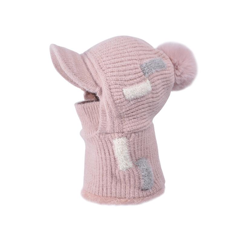 

Зимняя уличная теплая шапка Детская шапка-маска для лица для верховой езды Шарф Интегрированная шапка Плюшевая вязаная шерстяная шапка