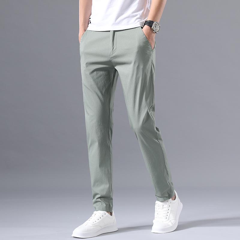 Spring Autumn Thin Slim Men Casual Pants Classic Business Cotton Stretch Golf Trousers Korean Fashion Male Clothing Pants