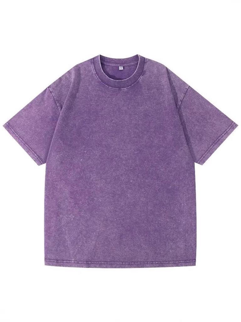 Unisex Vintage Washed Cotton T-Shirt - Loose Fit, Distressed Style