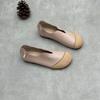 Genuine Leather Single Shoes Spring and Summer Color-matched Round Toe Simple and Versatile Soft-soled Soft Cowhide Casual Shoes