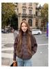 Women's 2026 Knitted Patchwork Sleeve Cotton Jacket - Short, Two-Piece Style, Autumn/Winter New Fashion Outerwear