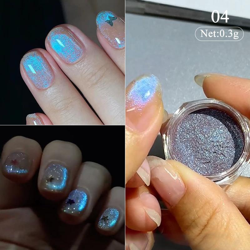 

1 коробка Aurora Cat Magnetic Chrome Nail Powder Shining Glimmer Fairy Snowlight Magnetic Nail Glitter Powder Nail Art Decortaion DIY