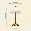 Romantic Bedside Flower Table Lamp Touch Control Cream Style Pastoral Country Light USB Rechargeable Metal Base Stepless Dimming