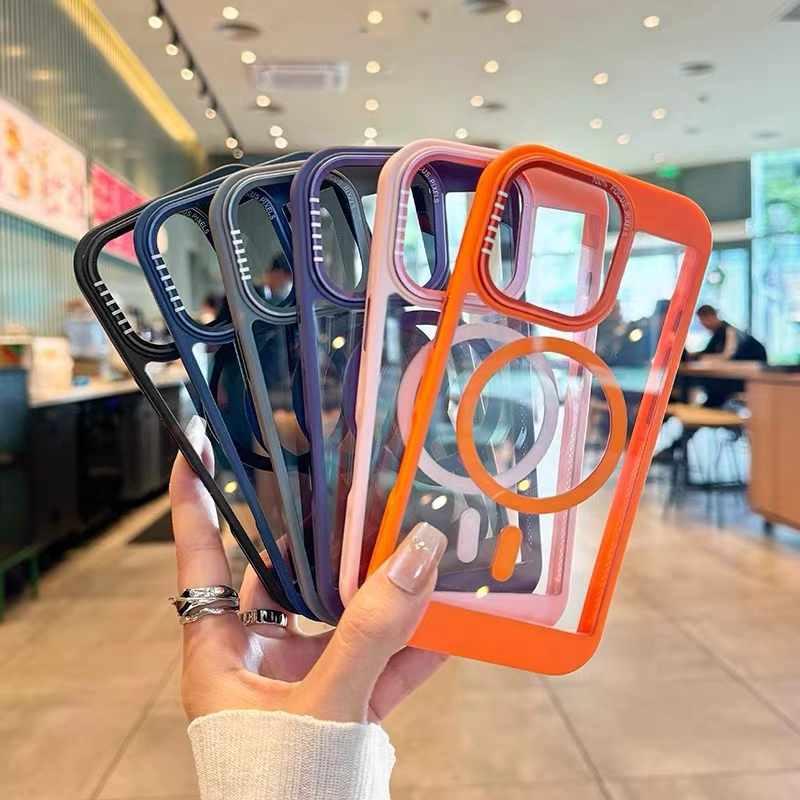 Heat Dissipation Cooling Bumper Magnetic Case For iPhone 11 12 13 14 15 16 Pro Max For Magsafe Transparent Shockproof Hard Cover